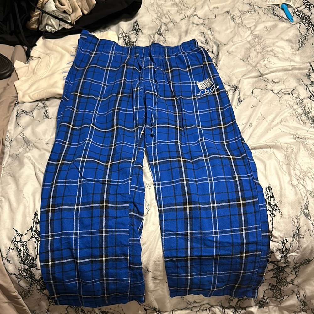 Boss Blue Plaid Pajama Pants